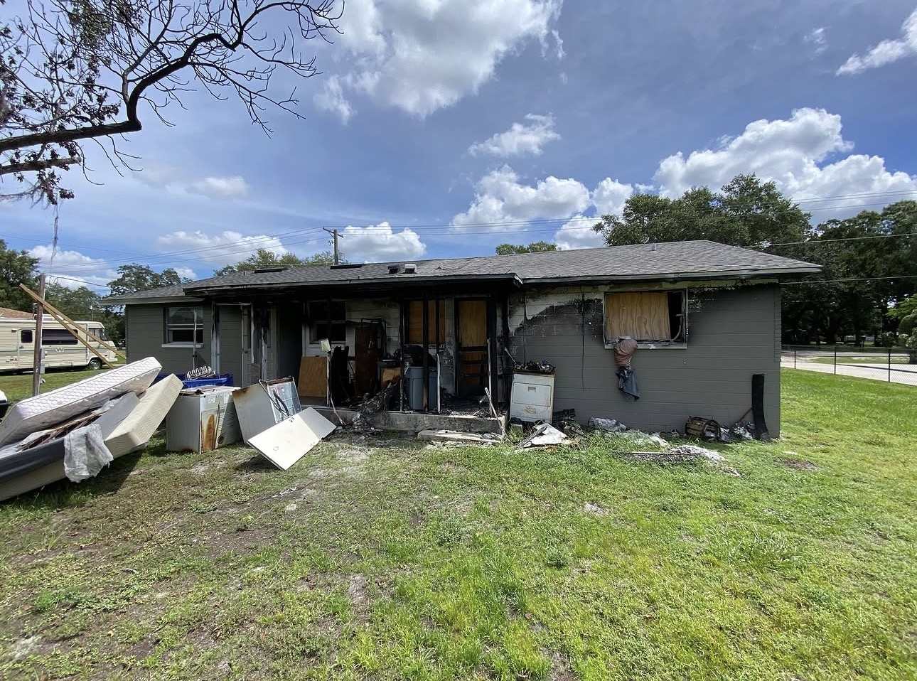 Home before fire restoration